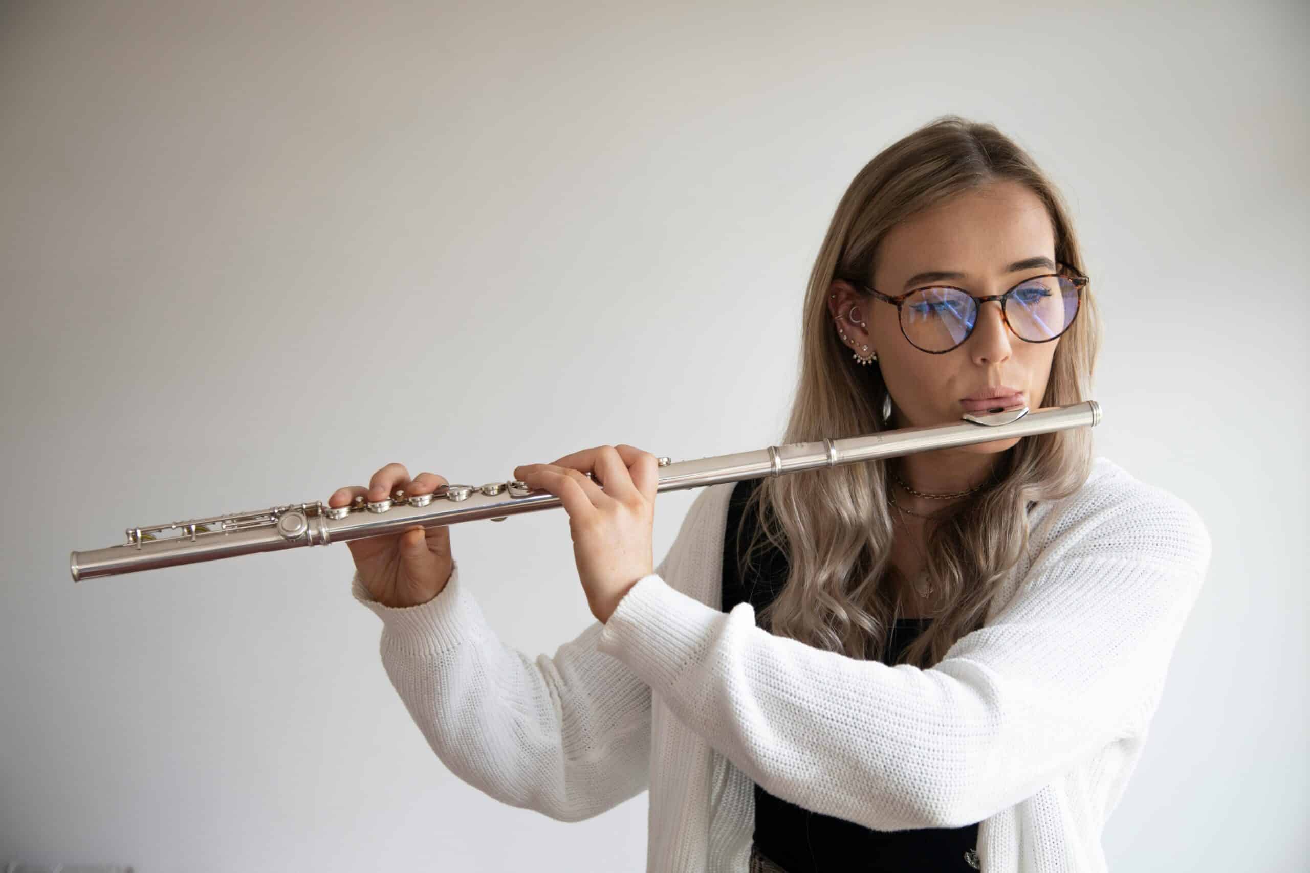 Woman playing the flute