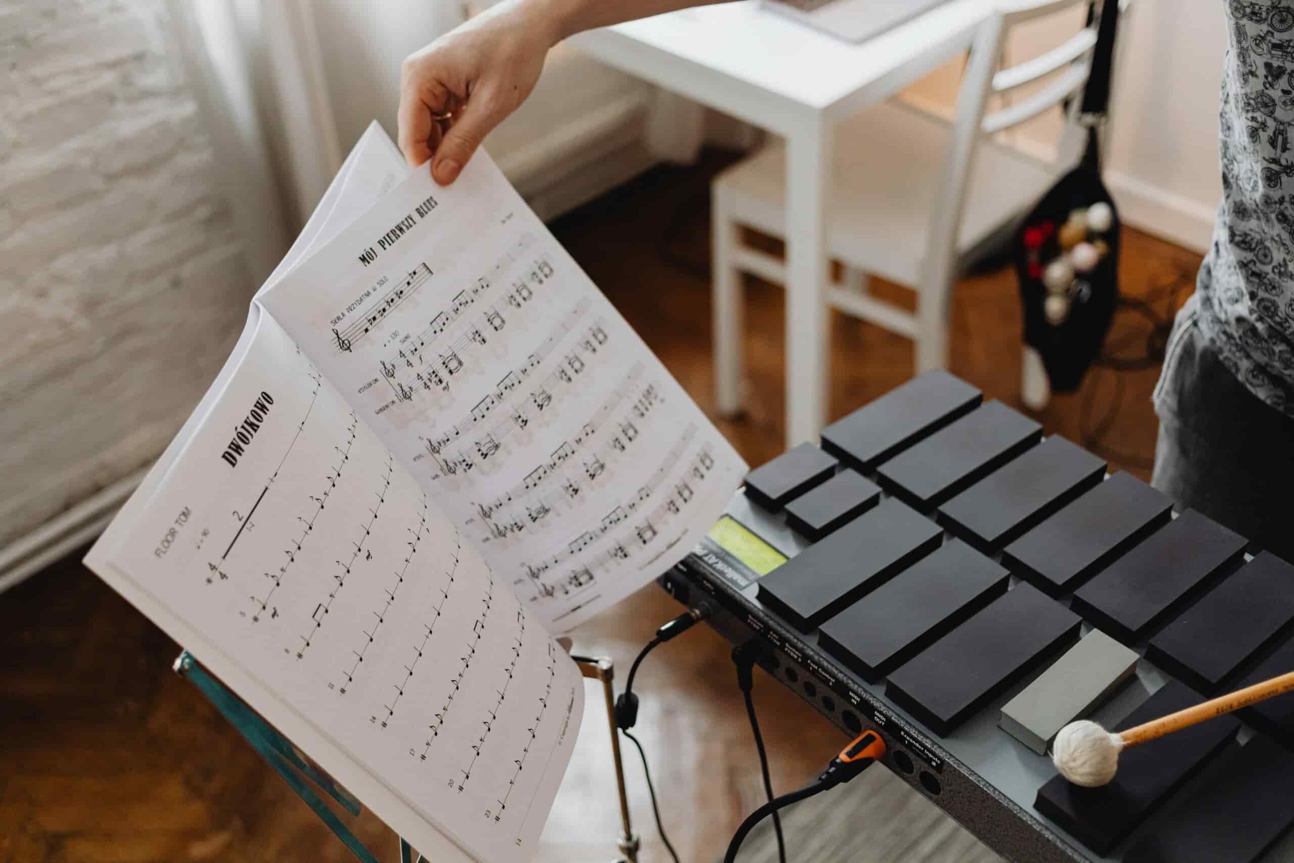 Digital xylophone used for percussion lessons