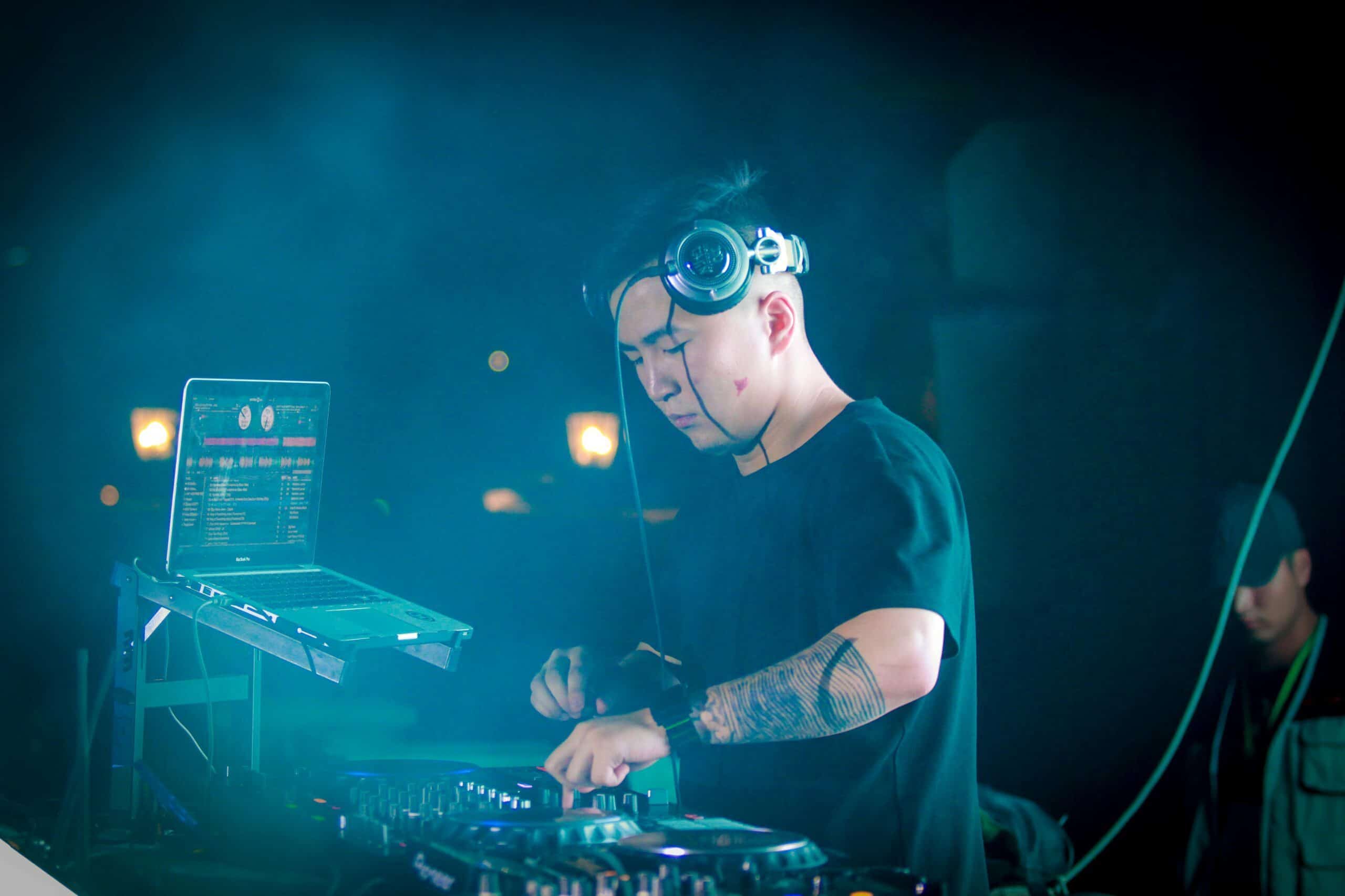 Man DJing