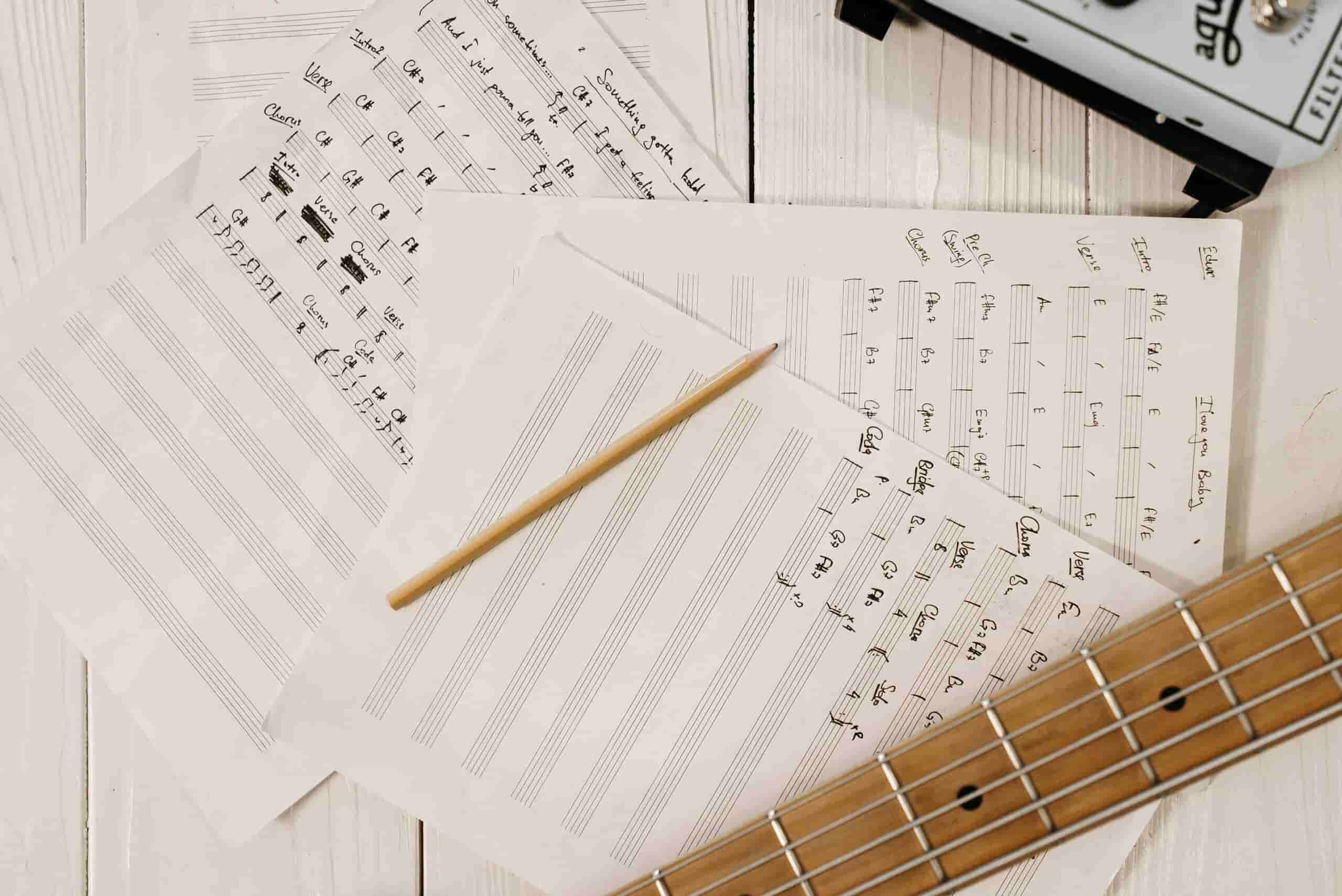 Music composition written on sheet music