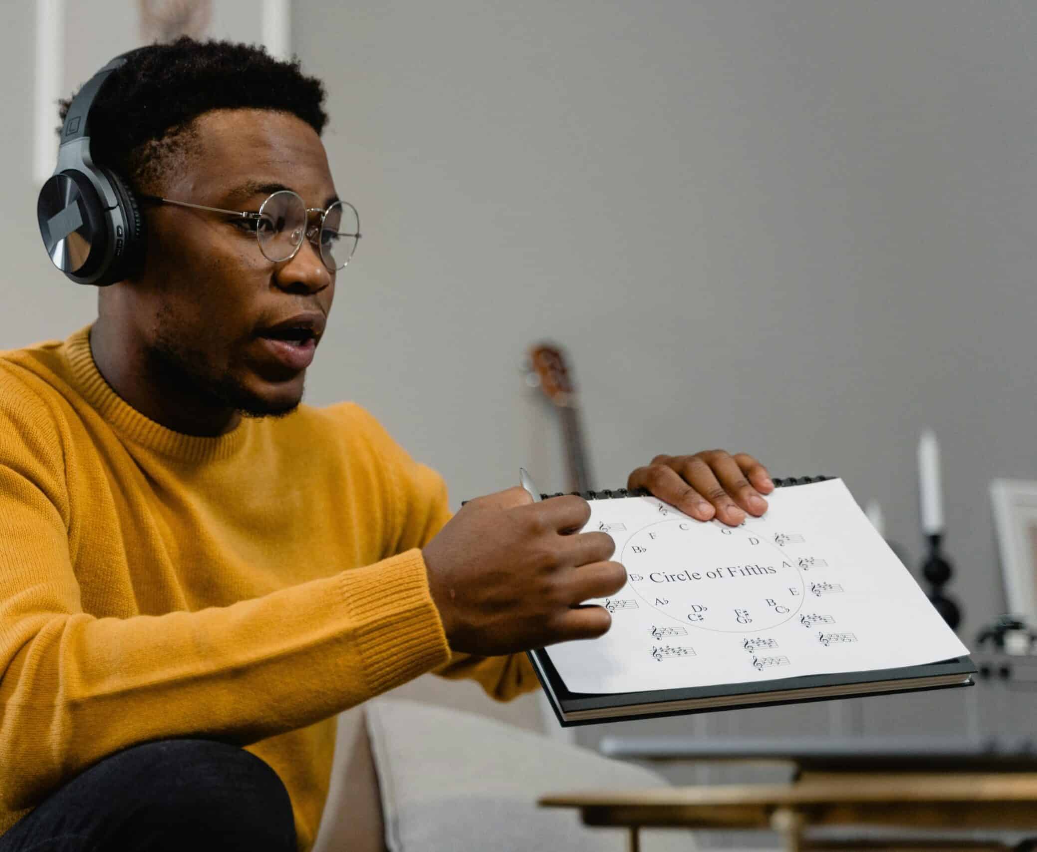 Man holding circle of fifths