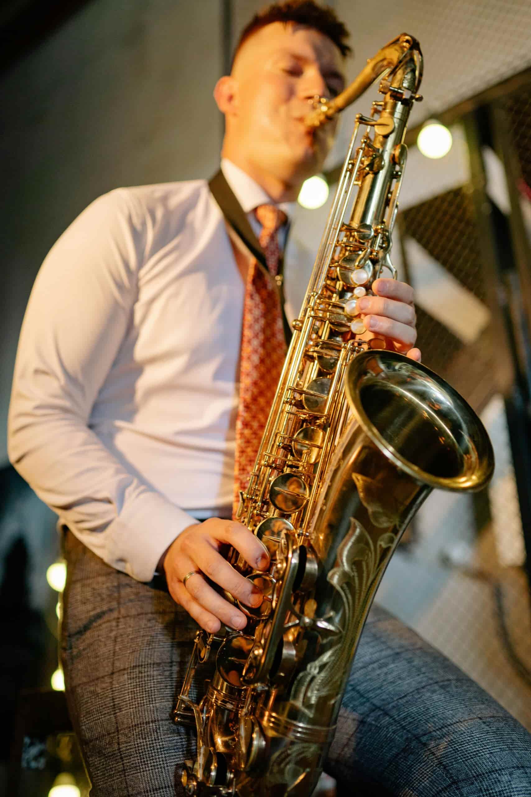 Saxophone player playing tenor sax
