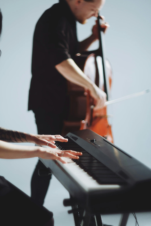 Pianist accompanying cellist
