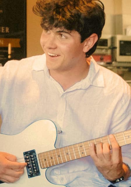 Alex, double bass, bass guitar, electric guitar, acoustic guitar, ableton, music production, and music theory teacher