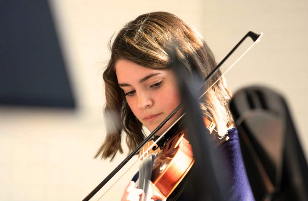 Girl performing violin