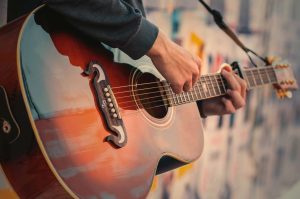 Acoustic guitar player on the street