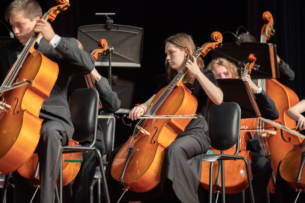 woman playing cello