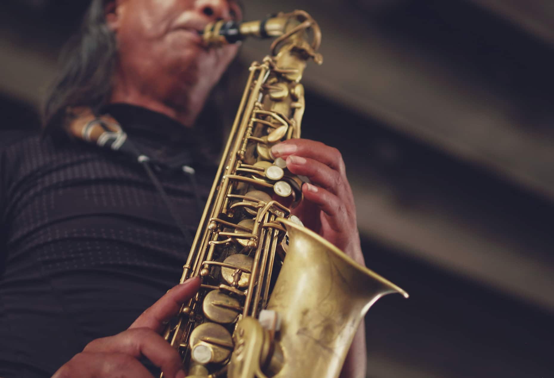 man playing saxophone