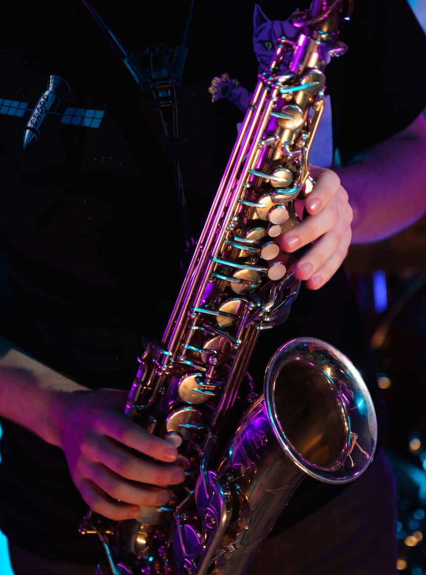 person playing saxophone