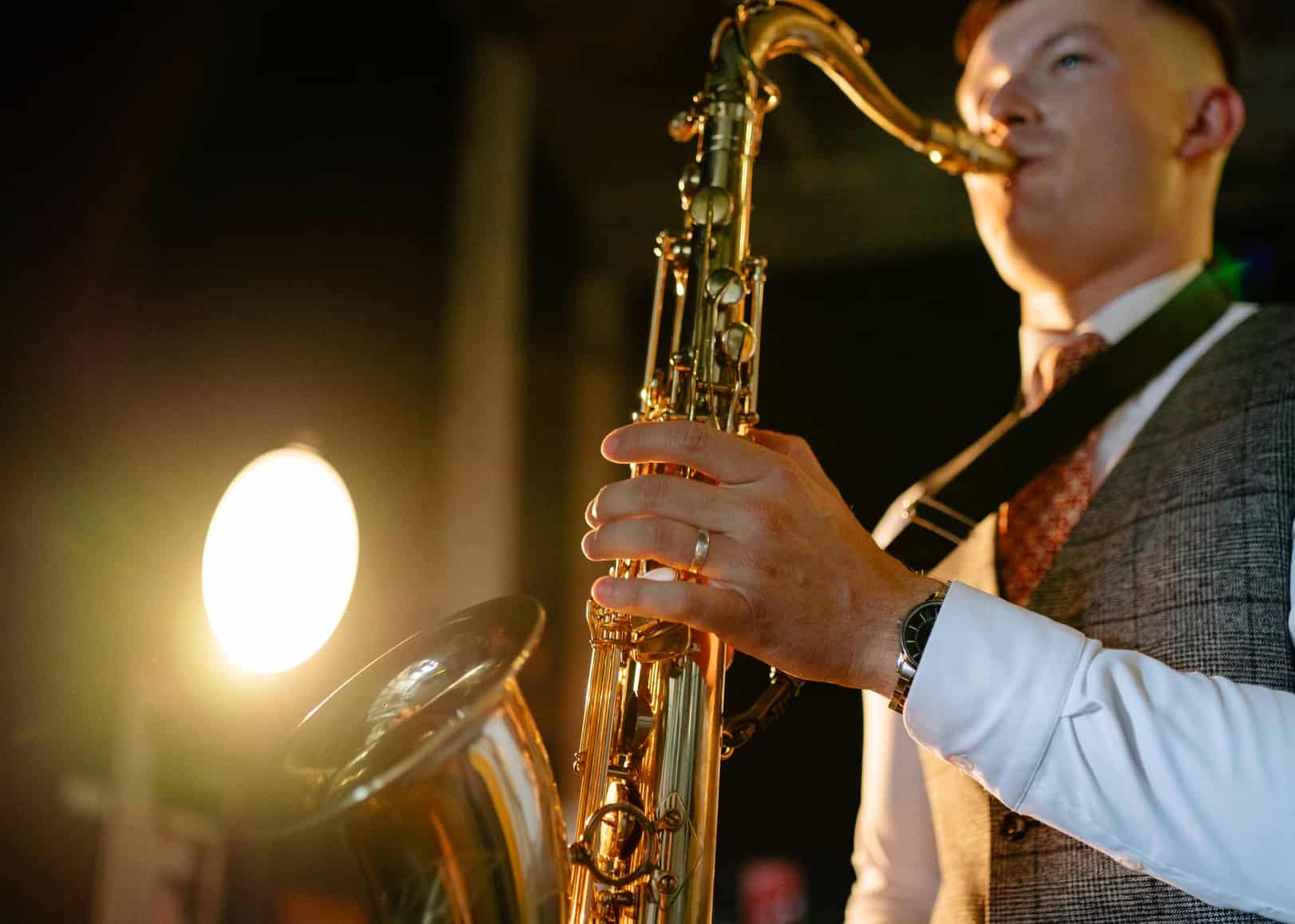 man with saxophone
